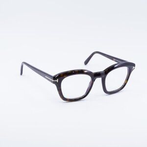 Tom Ford FT5961-B 052 Eyeglasses Havana 49mm Square Frame, Blue Light Block